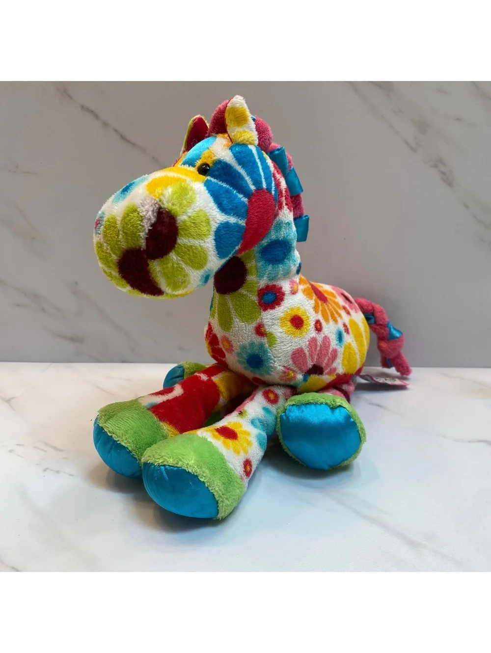 Greta White Flower Horse Douglas Cuddle Toys
